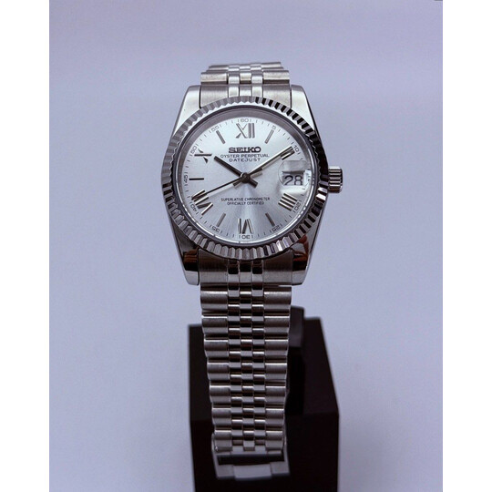 Custom Seiko Mod • Sector Roman Silver Datejust • 36mm
